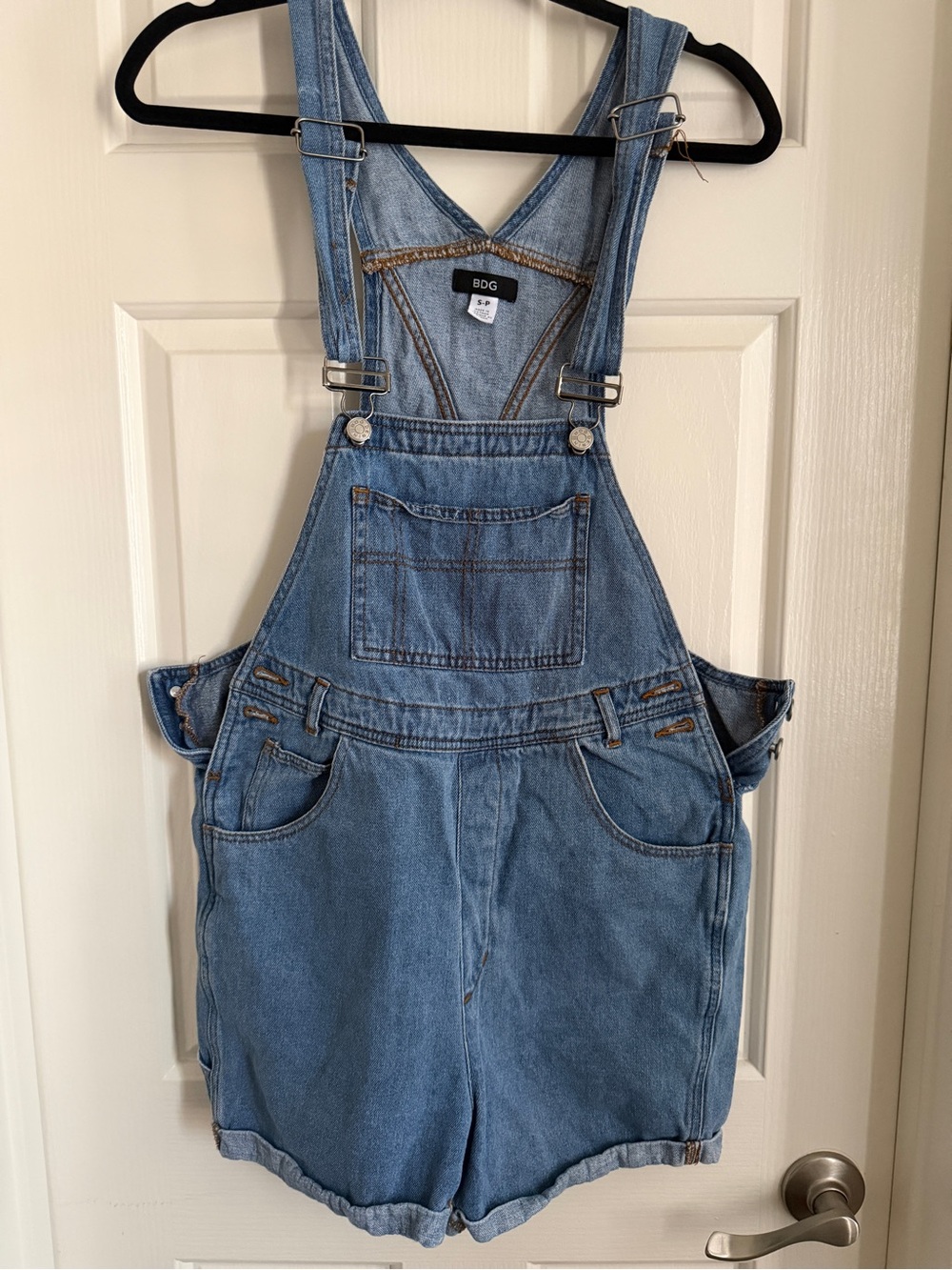 BDG Light Blue Denim Overalls Top - Washed Blue
